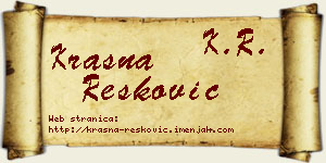 Krasna Resković vizit kartica